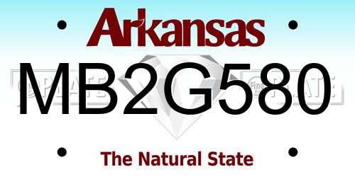 MB2G580 Arkansas License Plate