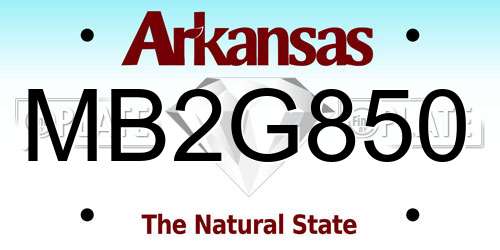 MB2G850 Arkansas License Plate