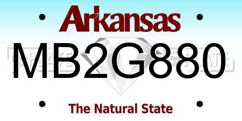 MB2G880 Arkansas License Plate
