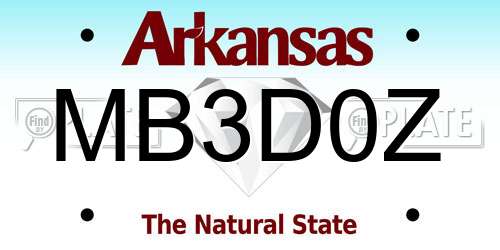 MB3D0Z Arkansas License Plate