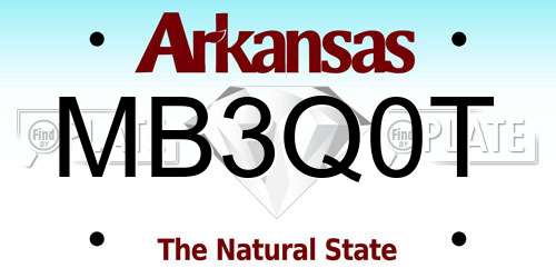 MB3Q0T Arkansas License Plate