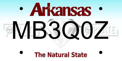 MB3Q0Z Arkansas License Plate