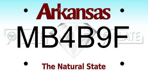 MB4B9F Arkansas License Plate
