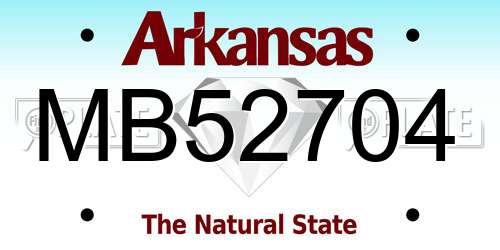 MB52704 Arkansas License Plate