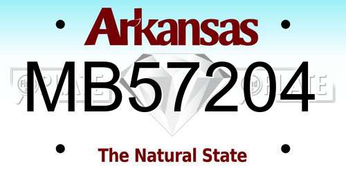 MB57204 Arkansas License Plate
