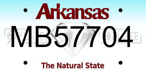 MB57704 Arkansas License Plate