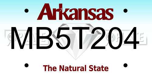 MB5T204 Arkansas License Plate
