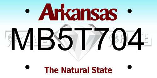 MB5T704 Arkansas License Plate