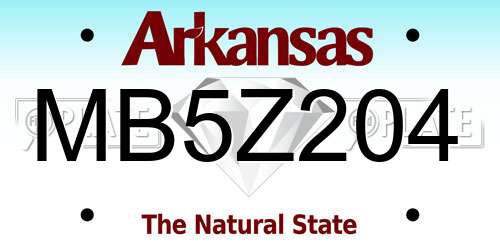 MB5Z204 Arkansas License Plate