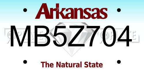 MB5Z704 Arkansas License Plate