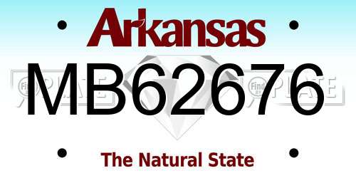 MB62676 Arkansas License Plate