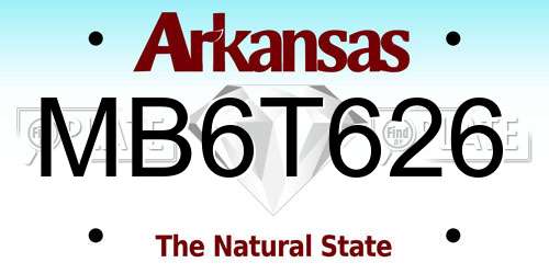 MB6T626 Arkansas License Plate