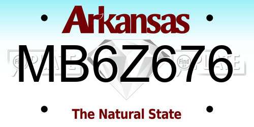 MB6Z676 Arkansas License Plate