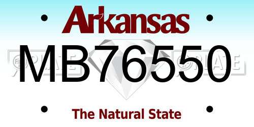 MB76550 Arkansas License Plate