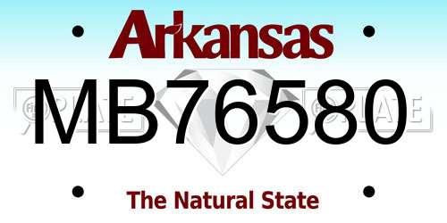 MB76580 Arkansas License Plate
