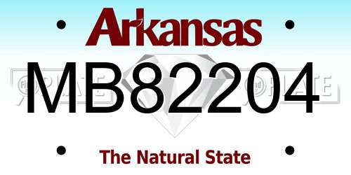 MB82204 Arkansas License Plate