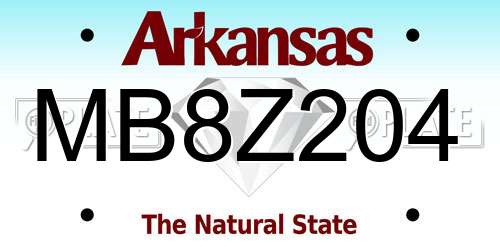 MB8Z204 Arkansas License Plate