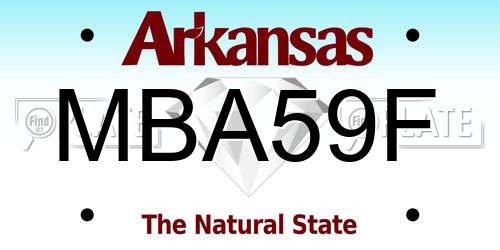 MBA59F Arkansas License Plate