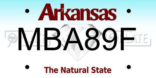 MBA89F Arkansas License Plate