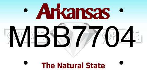 MBB7704 Arkansas License Plate