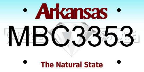 MBC3353 Arkansas License Plate