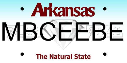 MBCEEBE Arkansas License Plate