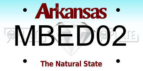 MBED02 Arkansas License Plate