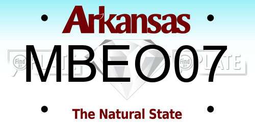 MBEO07 Arkansas License Plate