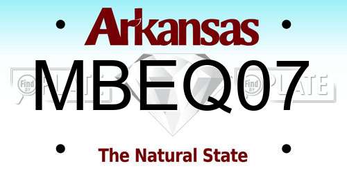 MBEQ07 Arkansas License Plate