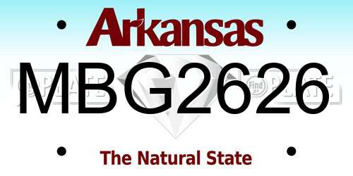 MBG2626 Arkansas License Plate