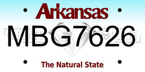 MBG7626 Arkansas License Plate