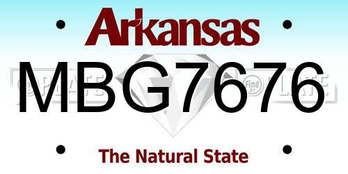 MBG7676 Arkansas License Plate