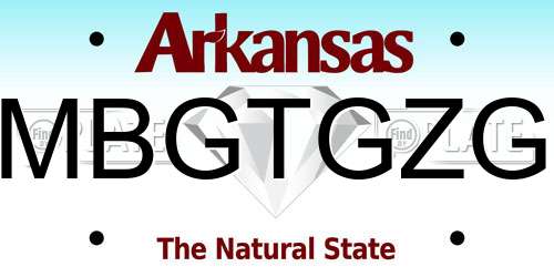 MBGTGZG Arkansas License Plate