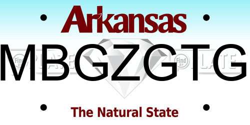 MBGZGTG Arkansas License Plate