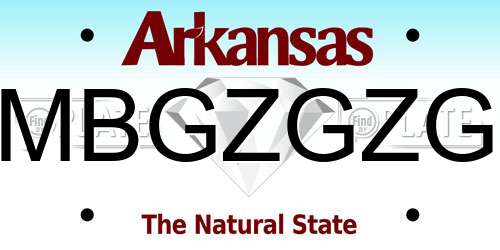 MBGZGZG Arkansas License Plate