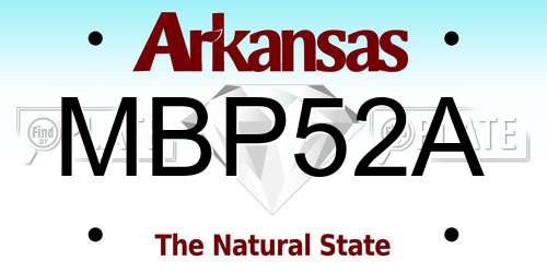 MBP52A Arkansas License Plate