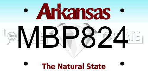 MBP824 Arkansas License Plate