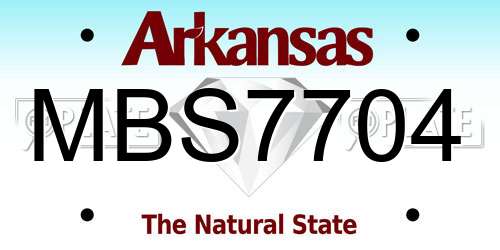 MBS7704 Arkansas License Plate