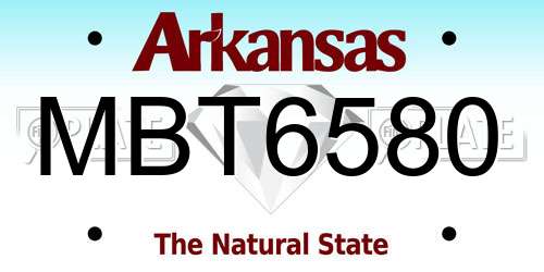 MBT6580 Arkansas License Plate
