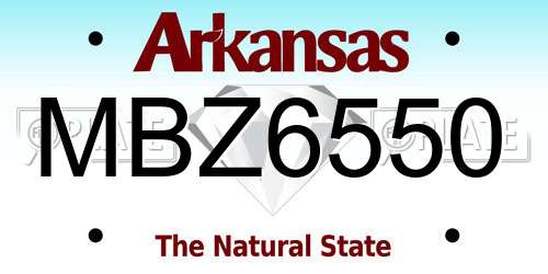 MBZ6550 Arkansas License Plate