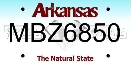 MBZ6850 Arkansas License Plate
