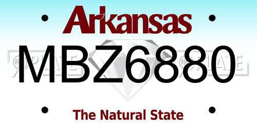 MBZ6880 Arkansas License Plate