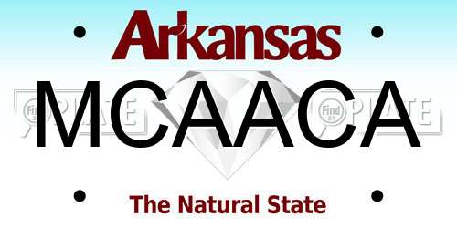 MCAACA Arkansas License Plate