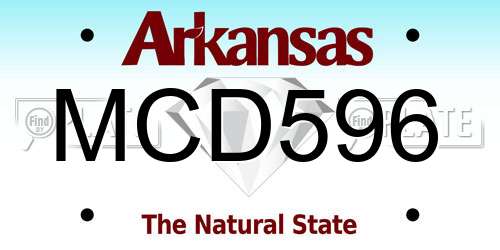 MCD596 Arkansas License Plate