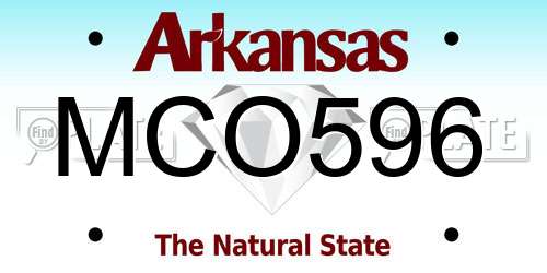 MCO596 Arkansas License Plate