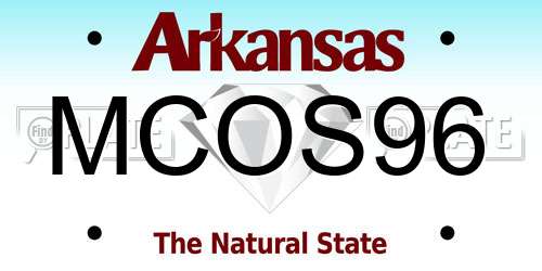 MCOS96 Arkansas License Plate
