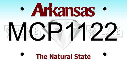 MCP1122 Arkansas License Plate
