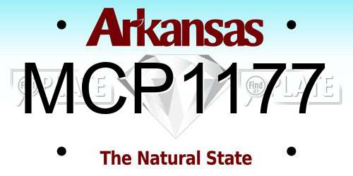 MCP1177 Arkansas License Plate