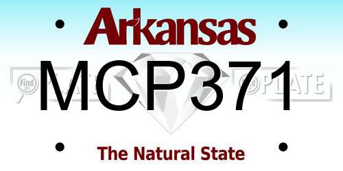 MCP371 Arkansas License Plate