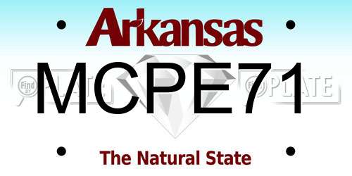 MCPE71 Arkansas License Plate